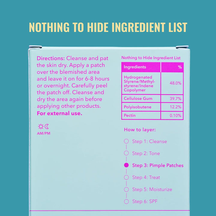 Pimple Patches 60 Pack - Ultra-Thin Hydrocolloid Acne Patches to Conceal Breakouts, Blackheads, and Blemishes - Acne Spot Treatment, Skin Care for Face