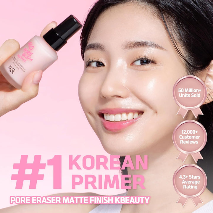 No Poreblem Primer – Pore Primer for Korean Makeup, Mattifying Primer for Oily Skin, Pore Eraser for Large Pores, Blurring Finish from K Beauty (1.01 Fl.Oz/30Ml)