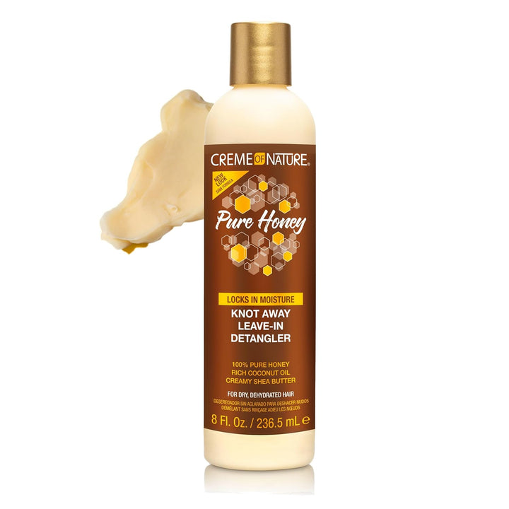 Pure Honey Knot Away Leave-In Detangler, Instantly Detangles & Improves Manageability, with Coconut Oil & Shea Butter, for Dry, Dehydrated Hair, 8 Oz