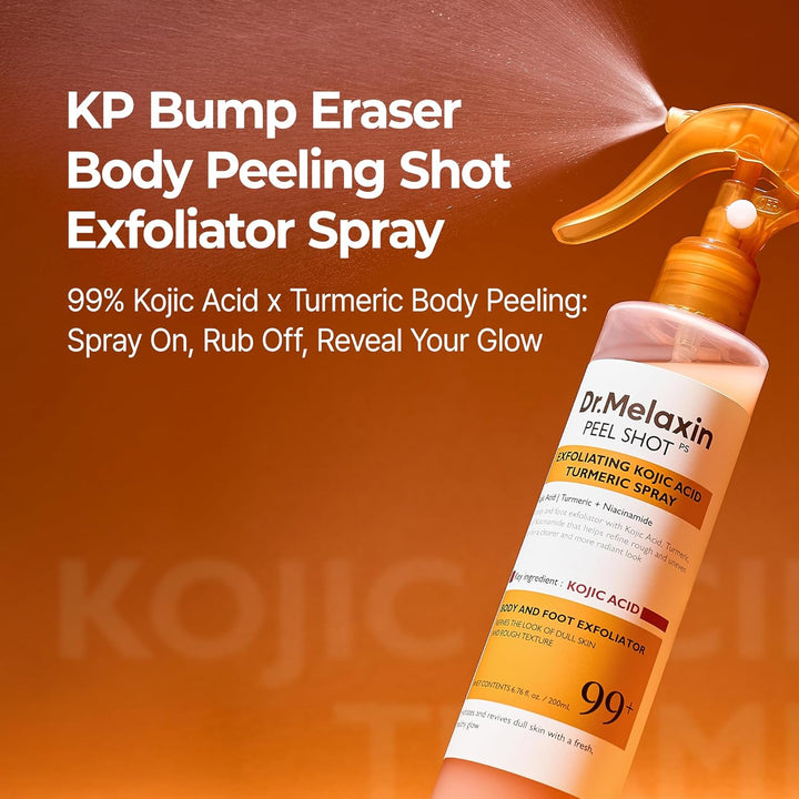 Body Keratin Care Kojic Acid Turmeric Spray Gently Exfoliating Peeling Solution Korean Skincare All Skin Types 200Ml