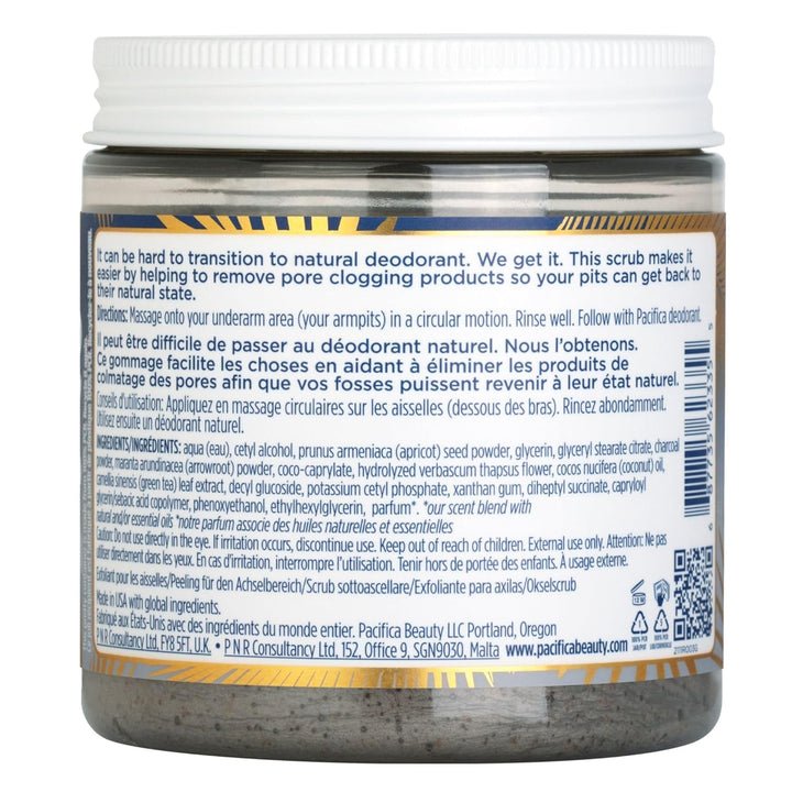 Underarm Body Scrub - Armpit Detox Coconut & Charcoal Deodorant– Exfoliating & Nourishing for Natural Deodorant Users – Aluminum-Free & Safe for Sensitive Skin, Vegan & Cruelty-Free, 7 Fl Oz