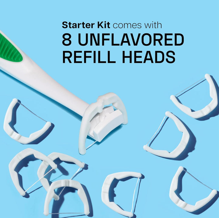 Ultraclean Access Flosser Bundle, Unflavored, Plaque Remover for Teeth, for Hard to  Areas, Oral Care, Pfas-Free, 1 Flosser Starter Kit + 3 Packs Refill Heads