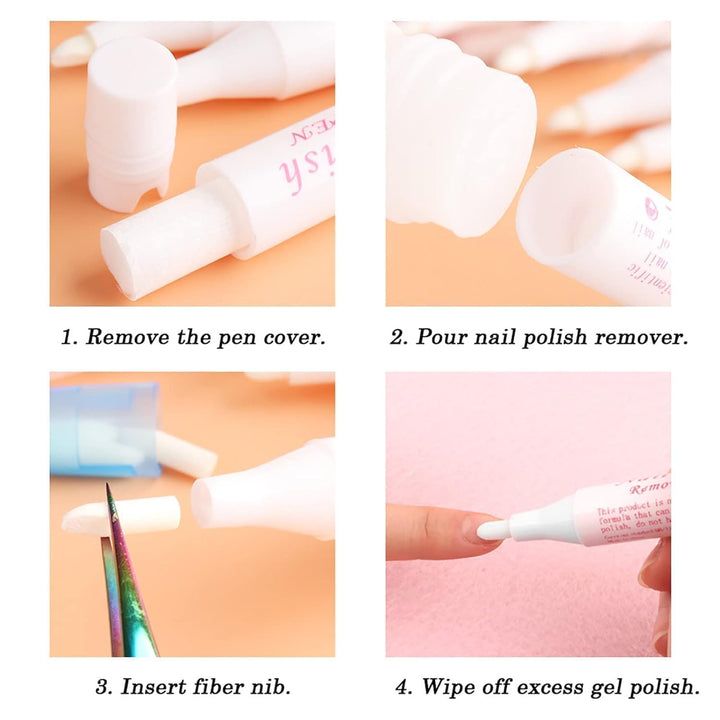 Nail Polish Corrector Pen with 3 Replaceable Tips - Manicure Tool for Quick Nail Art Mistakes Cleanup