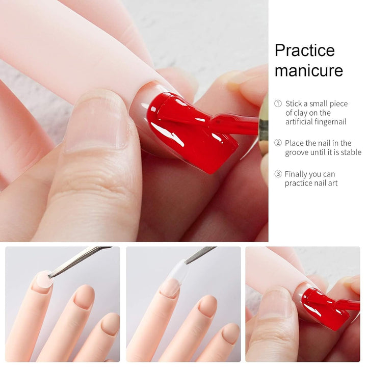 Nail Trainning Hand Flexible Soft Practice Plastic Mannequin Hand Nails Tips Art Trainer Manicure Practice Hand Tool