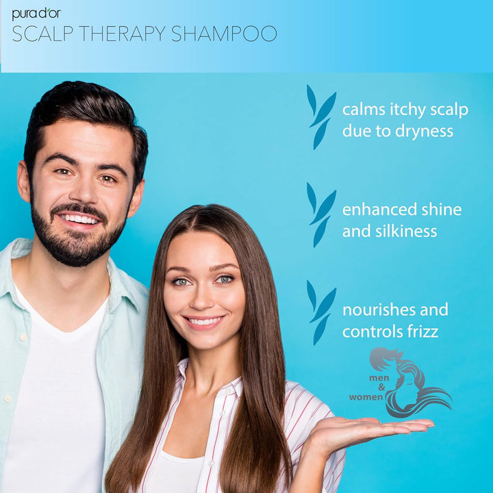 Therapy Shampoo (16Oz) Hydrates & Nourishes - Scalp Care Shampoo for Itchy Flaky Scalp W/ Tea Tree, Peppermint, Patchouli, Cedarwood, Clary Sage, Argan Oil (Packaging May Vary)