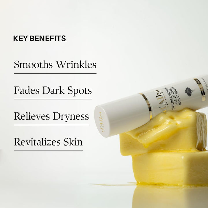 Italian White Truffle Double Serum All-In-One Multi Balm, Vegan Skincare with Vitamin C and Vegan Collagen, 3-In-1 anti Wrinkle, Eye Treatment, Dark Spot Remover
