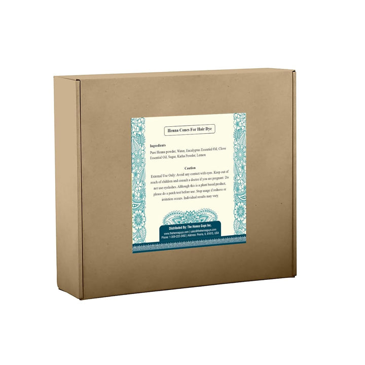 6 Pack of  100% Natural Ready to Use Henna Cones for Redish Brown Hair Dye - Perfect for Spot Hair Coloring