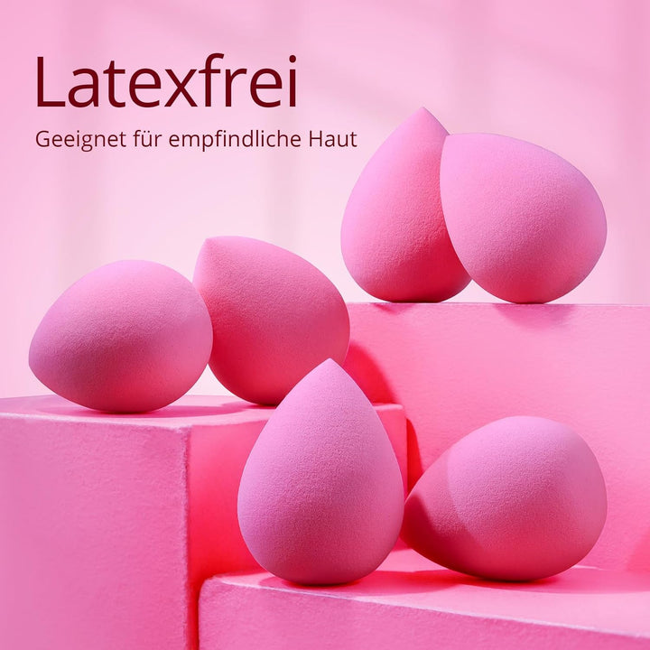 Super Soft Makeup Sponge Set of 6, Makeup Sponges for Foundation, Liquid, Cream and Powder, Pink Beauty Sponge for Blending, 0 Latex Blender