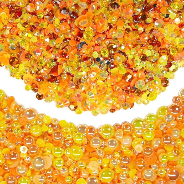 51G White Half Pearls for Crafting 4Mm 5Mm 6Mm 8Mm 10Mm Mix Sizes Pure White Flatback round Beads Charms for Nails Face Eyes Makeup Tumblers Bottles DIY Crafts Bedazzling Clothes Shoes Phones