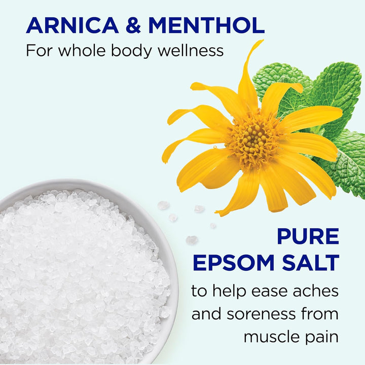 Epsom Salt Magnesium Soak, Arnica Body Relief with Arnica, Menthol & Essential Oils, 3 Lbs