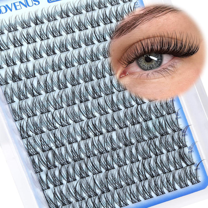 Lash Clusters Kit Wispy Eyelash Clusters Lashes Natural DIY Lash Extension Kit 10-16Mm Cluster Eyelash Extensions Kit 300Pcs C Curl Individual Lashes Cluster Eyelash (No Tweezers)