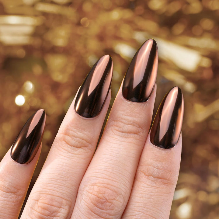 Chrome Nail Powder - Coffee Chocolate Effect Nail Art Mirror Chrome Nail Powder, Brown Metallic Mirror Chrome Powder Pigment for Nail Art Decoration