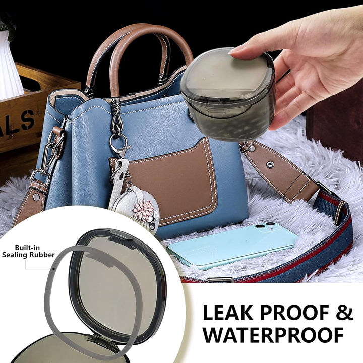 Denture Case Partial Denture Cups for Soaking Dentures, No-Leak Denture Soaking Container Retainer Cleaning Case with Brush for Household|Travel|Office - Transparent Black