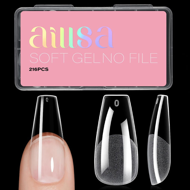 Short Almond Nail Tips Pre-Shaped Acrylic Nail Tips Half Matte Full Cover Nails Tips Clear Gelly Press on Flase Tip Nail for Extension Nail Manicure Home DIY 240PCS 15Sizes