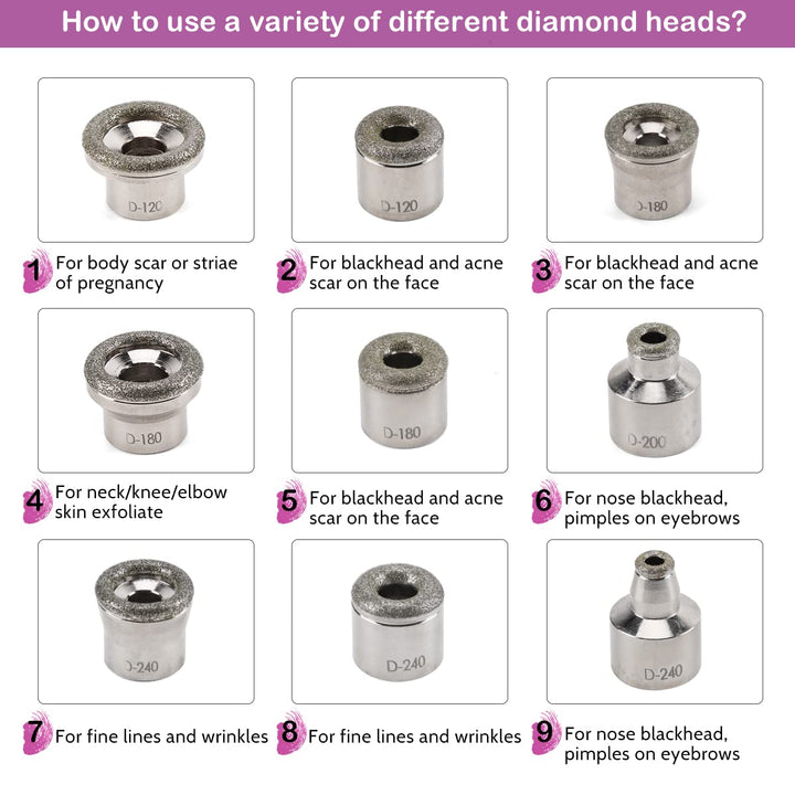 Diamond Microdermabrasion Machine,  65-68Cmhg Suction Power Professional Dermabrasion, Home Use Facial Skin Care Equipment