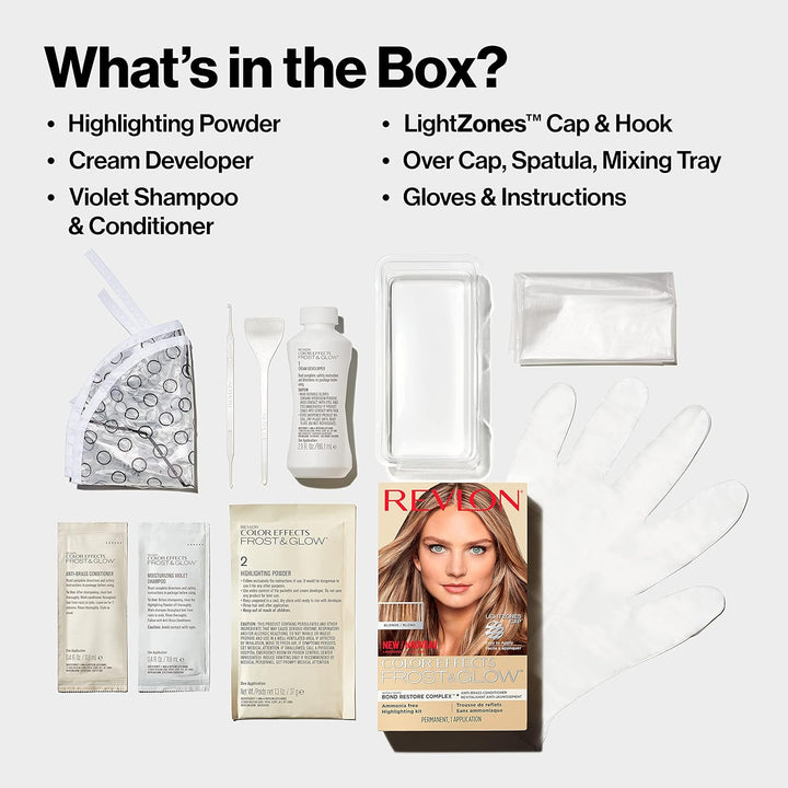 Color Effects Highlighting Kit, Permanent Hair Dye, for Balayage, Frosting, & Ombre Styling, Ammonia & Paraben Free, 20 Blonde, 8 Oz (Pack of 1)