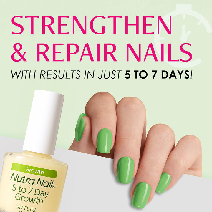 5 to 7 Day Growth Treatment - Fast Keratin Nail Hardener & Nail Strengthener for Thin Nails, Brittle & Damaged (0.47 Fl Oz)