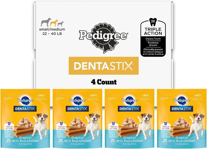 Dentastix Small & Medium Breed Dog Treats, Original with Real Chicken, 21.1 Oz. Bag (45 Treats)
