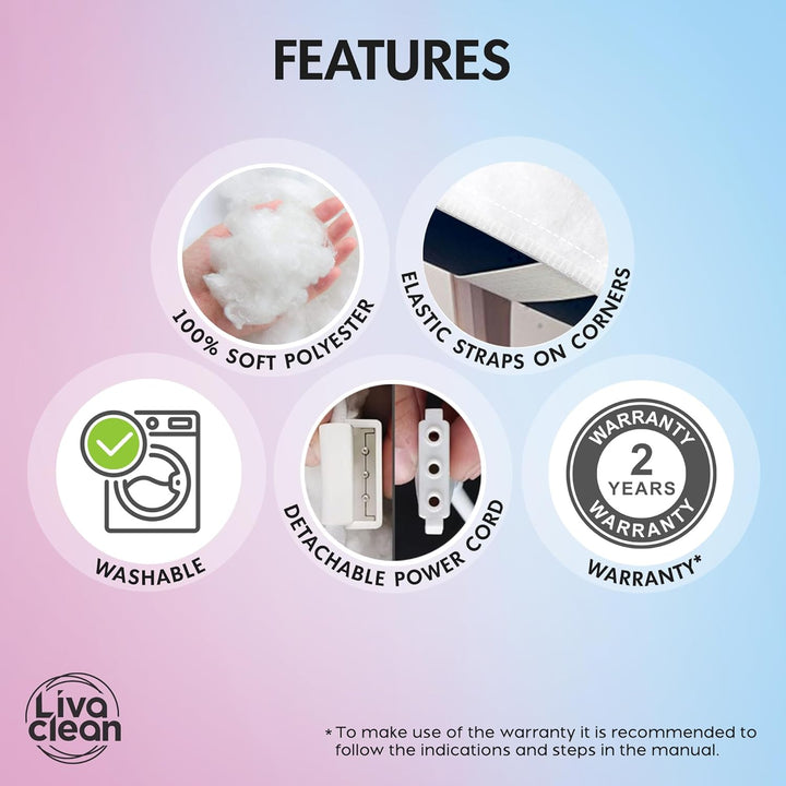 Massage Table Warmer Heating Pad Blanket W/ 3 Temperature Settings - (70.8” X 29.5”) Electric Heated Blanket, Spa Beauty Massage Therapy