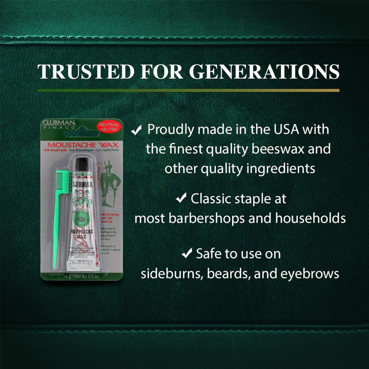 Moustache Wax Hang Pack, Neutral Color 0.5 Oz X 3 Packs