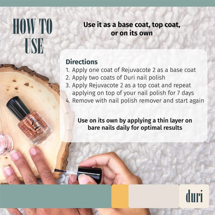 Rejuvacote 2 Nail Growth System Sensitive Formula - Nail Hardener and Strengthener for Brittle, Breaking, Splitting Nail Repair - 0.45 Fl Oz (Pack of 1)