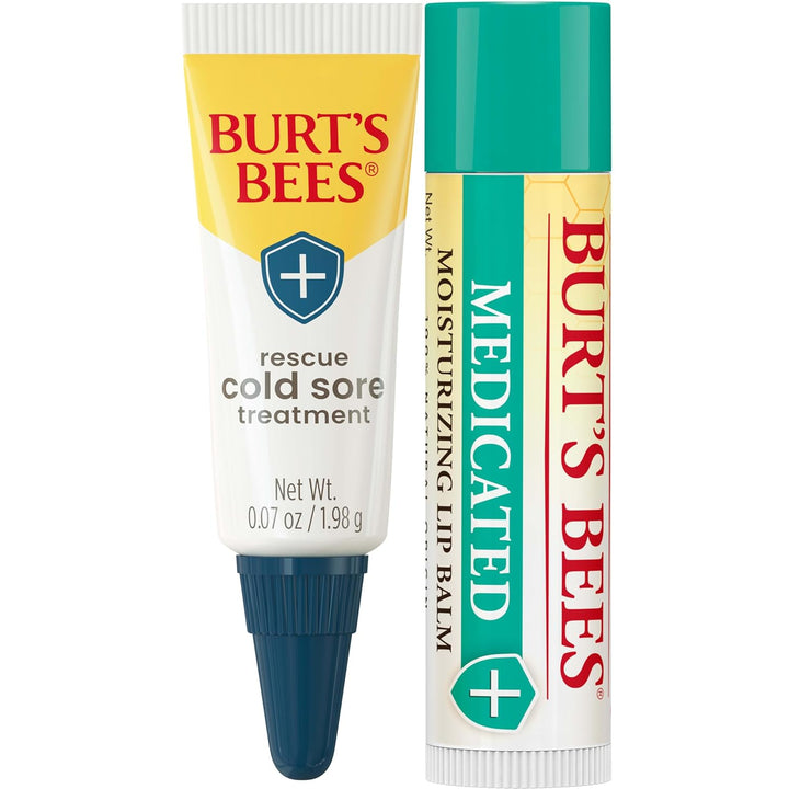 Stocking Stuffers, Cold Sore Treatment and Medicated Lip Balm, with Menthol and Eucalyptus Oil, Natural Origin Skincare, 2 Tubes, 0.07 Oz./0.15 Oz.