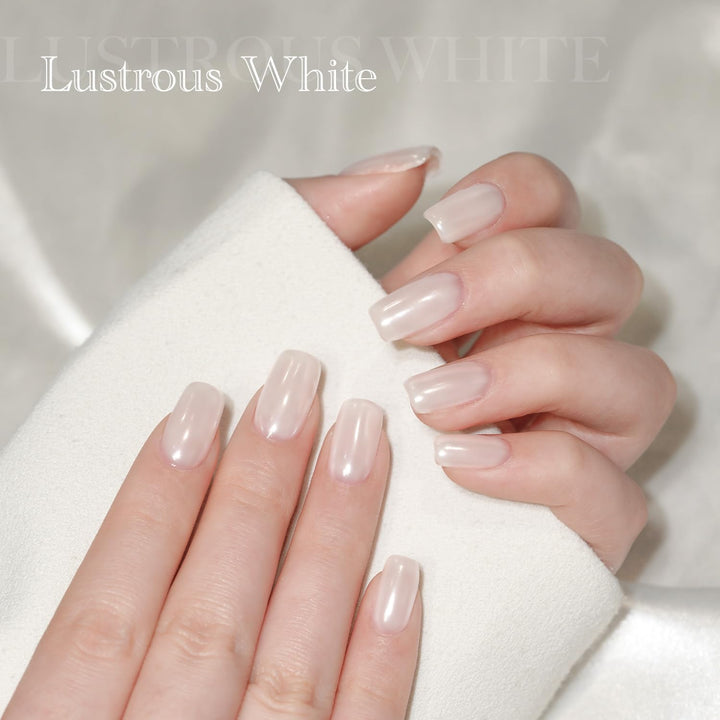 White Pearl Chrome Nail Powder, Mirror Effect Shimmer Glitter Pigment Mermaid Aurora Nail Art Decorations, Lustrous White