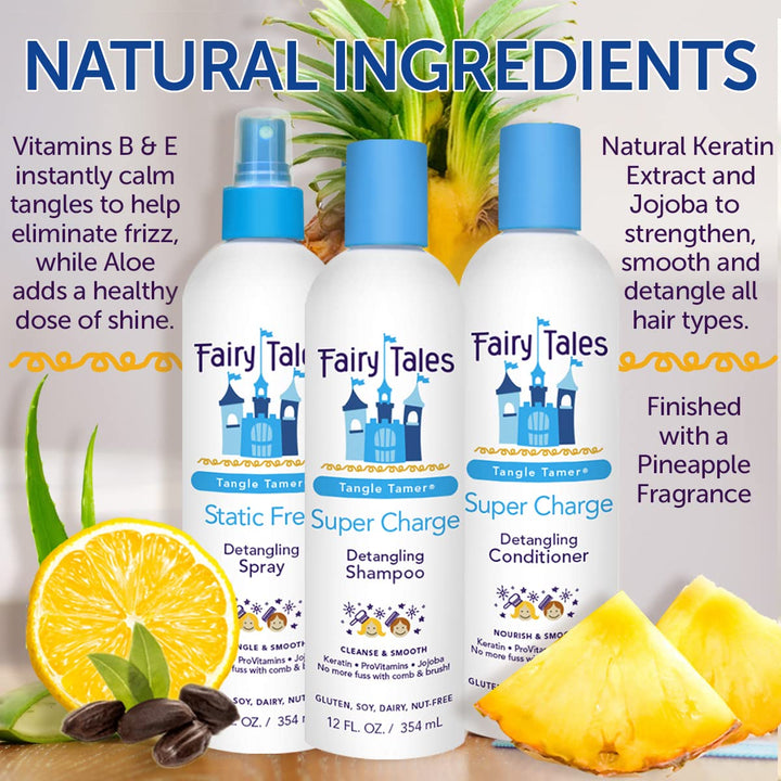 Tangle Tamer Super Charge - Detangling Conditioner for Kids - Paraben Free, Sulfate Free, Gluten Free, Nut Free - 12 Oz