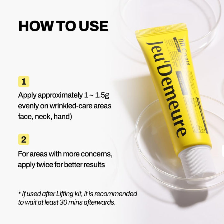 Dermishuttle DD Cream Deep Hydration Intensive Smoothness Face, Neck and Hand with Peptide, Ceramide, Hyaluronic Acid, anti Aging Wrinkles Cream, Korean Skincare Moisturizer (50G)