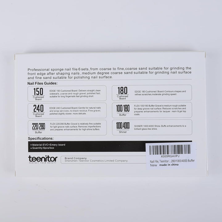 Nail File Nail Buffer, 6 Pcs Nail Files and Buffers for Natural Nails, Emery Boards for Nails, Nail Buffer and Shine Kit Nail Filer, Nail Buffer Block 100/180 Grit Nail Files Fingernail Files