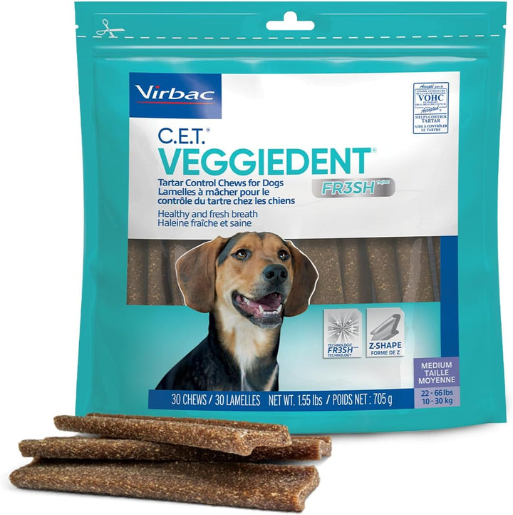CET VEGGIEDENT FR3SH Tartar Control Chews for Dogs - Small