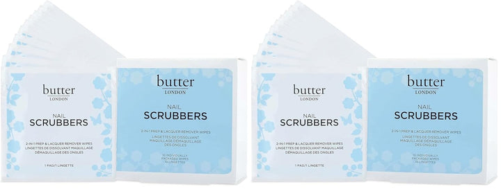 Nail Polish Remover Pads, Nail Scrubbers - 2-In-1 Prep & Lacquer Remover Nail Wipes - Travel-Friendly Gel Fingernail Polish Remover - Cruelty-Free, Paraben-Free & Gluten-Free