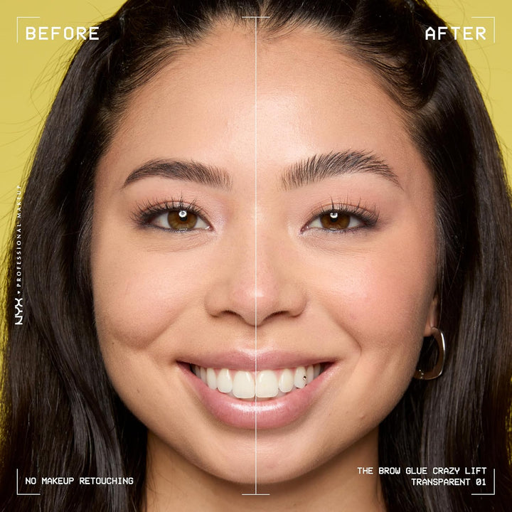 the Brow Glue Crazy Lift, Brow Lamination Gel with 16HR Strong Hold & Built-In Styling Comb - Clear Eyebrow Gel