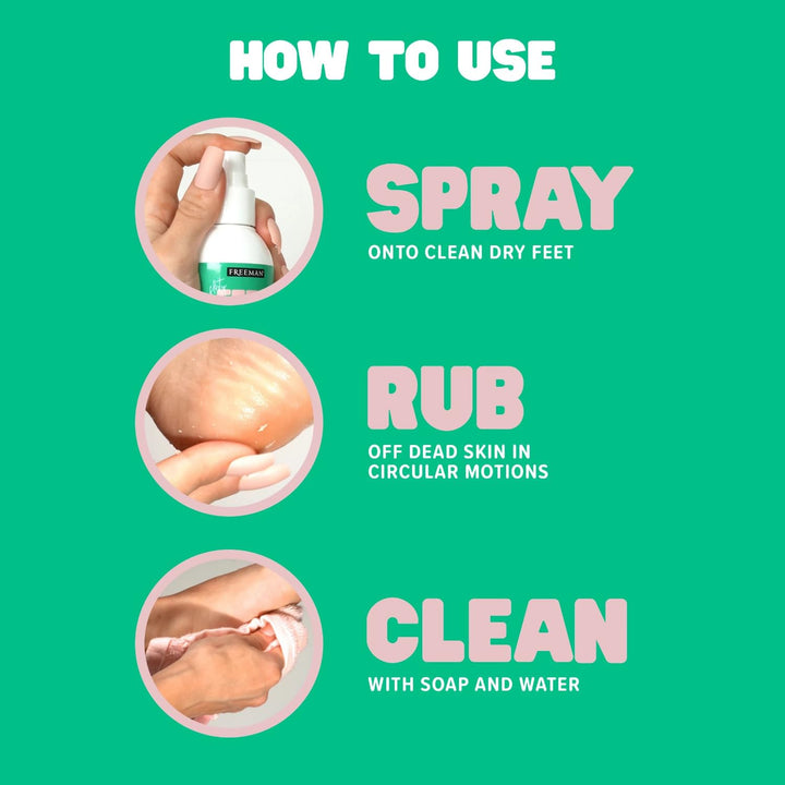 Flirty Feet Instant Foot Peeling Spray, Exfoliating Foot Mask for Summer, Moisturizing & Smooth Dry, Cracked Heels, Remove Dead Skin Quickly, Cruelty-Free & Vegan, 4 Fl.Oz./ 118 Ml Bottle