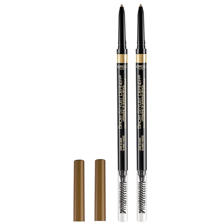 Makeup Brow Stylist Definer Waterproof Eyebrow Pencil, Ultra-Fine Mechanical Pencil, Draws Tiny Brow Hairs and Fills in Sparse Areas and Gaps, Brunette, 0.003 Ounce (1 Count)