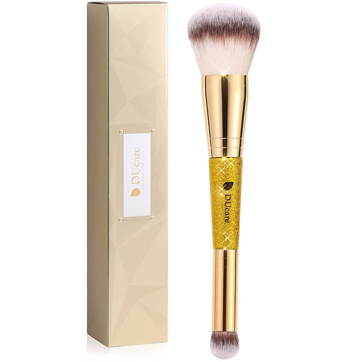 Foundation Brush Contour Bronzer Makeup Brush Double Ended Self Tanner Brush Sculpting Brush for Blending Liquid Powder Concealer Cream Cosmetics Blush Buffe