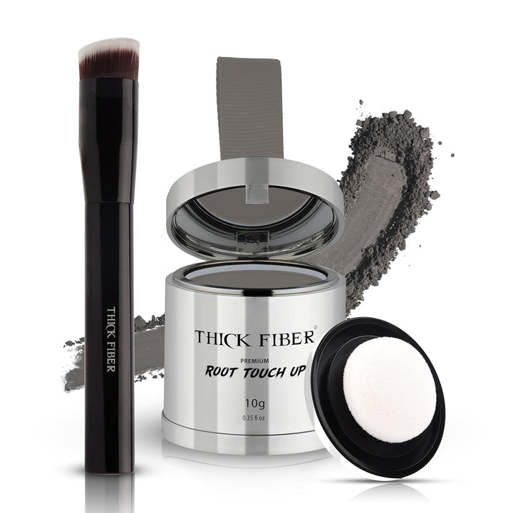 Root Touch up Powder - Water & Sweat Resistant Hair Loss Concealer Set for Thinning Hair Women, Includes Brush (Dark Brown)