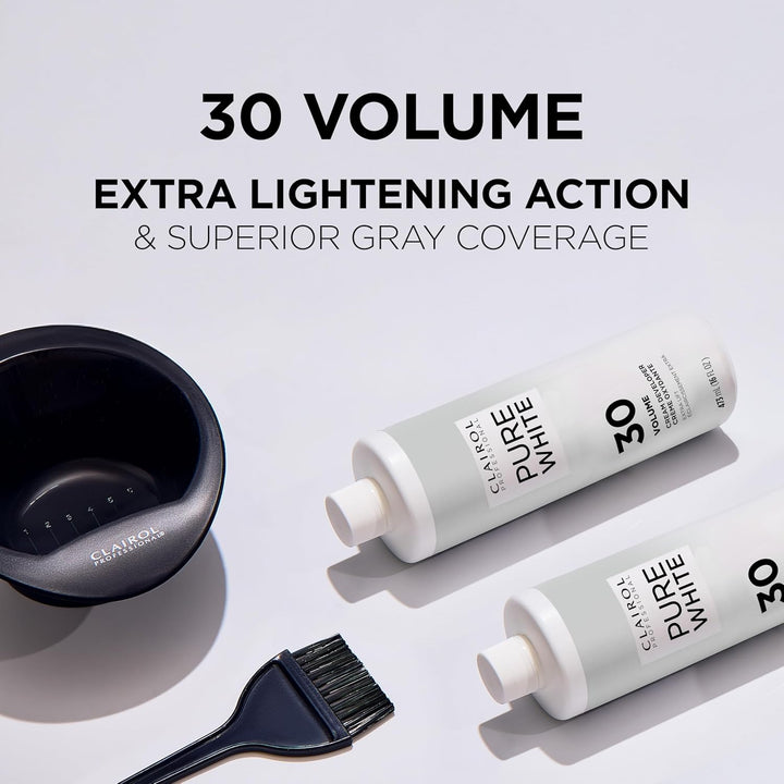 Pure White 30 Volume Hair Developers for Lightening & Gray Coverage