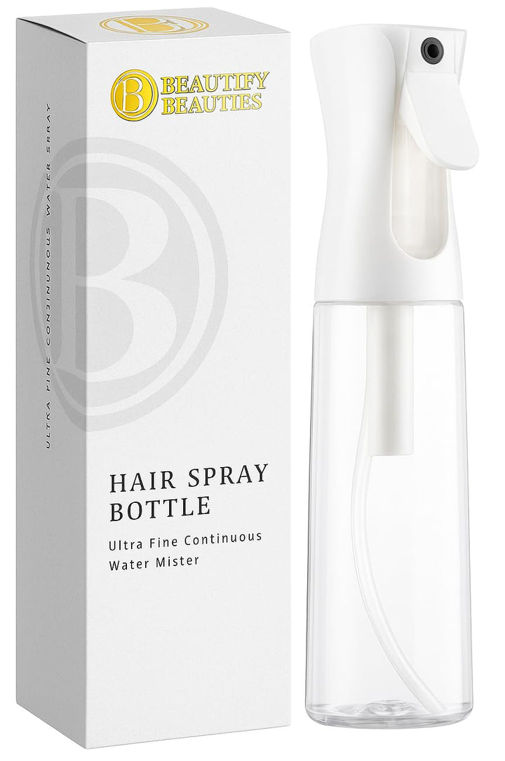 Spray Bottle for Hair – Continuous Mister Spray Bottle for Hairstyling, Cleaning, Plants, Pets, Barbers, Salons, Essential Oil Scents (10.1 Ounce)