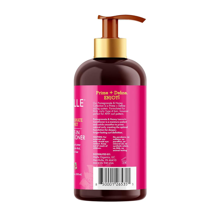 Pomegranate & Honey Leave in Conditioner for Curly Hair - Moisturizing Detangler & Curly Hair Treatment to Help Repair Damage, Prevent Frizz & Improve Shine (12 Fl Oz)