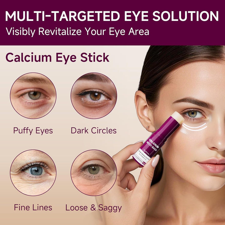 Cemenrete Calcium Multi Balm, Cemenrete Eye Stick, 2Pc Collagen All-In-One Moisturing Multi Stick for Face Eye Neck Hydrating Make up Base Mist Moisture Balm