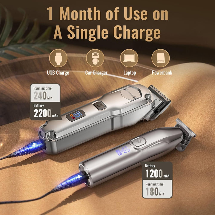 Clippers and Trimmers Set, Cordless Hair Clippers for Men, Barber Clippers Set