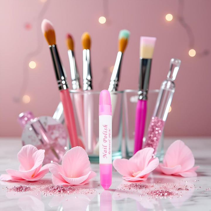 1Pc Nail Erase Pen Removable Head Nails Polish Cleaning Plastic Manicure Corrector Pens for Manicure Fingernail Home Salon Use Nails Polish,Foot, Hand and Nails Care Nail Art Pens (Pink 6G)