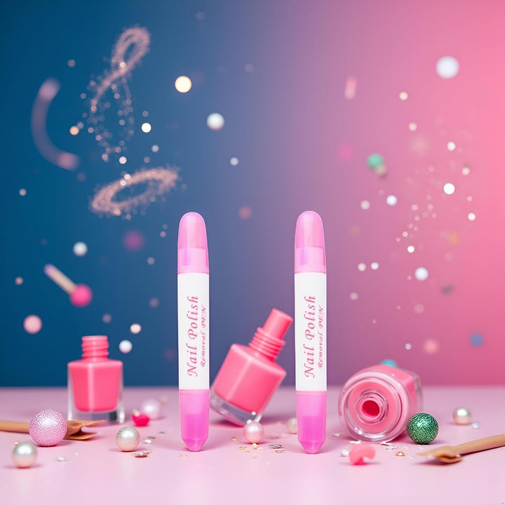 2Pcs Pink Nail Erase Pen Removable Head Nail Polish Cleaning Plastic Manicure Corrector Pen for Manicure Fingernail Home Salon Use Nail Polish, Nail Polish Correctors (6G)