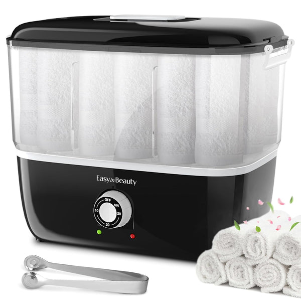 Hot Towel Warmer for Facials, Holds 16 Small Towels, 5L Portable Towel Steamer with Quickly Heating in 1-5 Mins, Auto off Timer Foldable Towel Warmers for Spa, Barber, Manicures, Massage