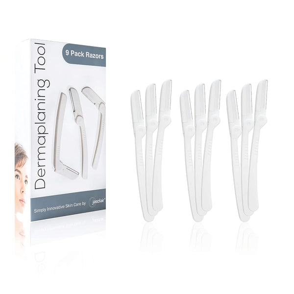 Dermaplaning Razor (9 Count) – Face Razors for Women for Peach Fuzz, Eyebrow Shaping & Gentle Exfoliation – at Home Facial Shaver for Smooth Skin & Flawless Makeup Prep