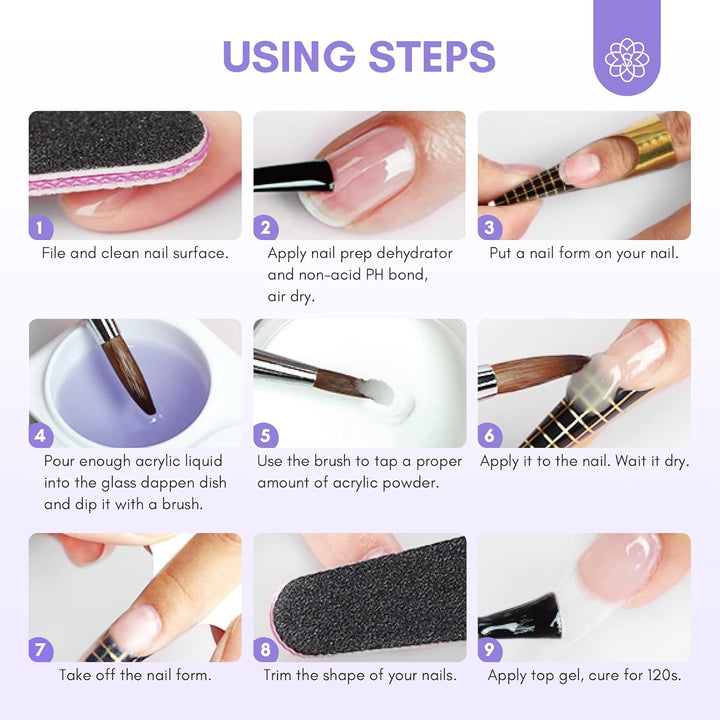 Monomer Acrylic Nail Liquid: 4 Oz Acrylic Liquid Monomer with #12 Acrylic Nail Brush for Acrylic Powder Application, Non-Yellowing Acrylic Nail Monomer Liquid for DIY Home & Nail Salon Use