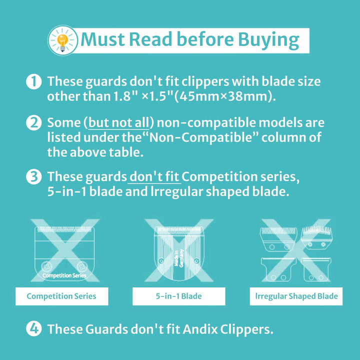 10 Professional Hair Clipper Guards Cutting Guides Compatible with Most Wahl Clippers with Organizer, Color Coded Clipper Combs Replacement - 1/16" to 1"