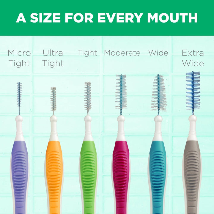 Proxabrush Go-Betweens - Moderate - Interdental Brushes - Soft Bristled Dental Picks for Plaque Removal Health - Safe for Braces & Dental Devices, 10 Count (Pack of 4)