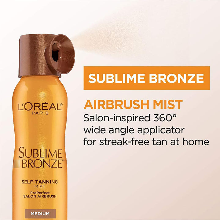 Sublime Bronze Self Tanning Mist, Medium to Natural Spray Tan, 4.6 Oz